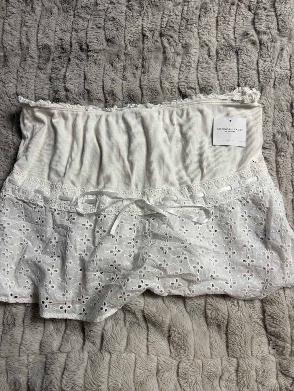 American Eagle Outfitters White Eyelet Tube Top